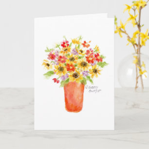 Solblommor i Vas Blank Greeting Card Kort