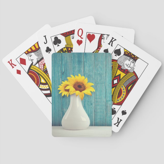 Solblommor i vas casinokort (Baksidan)