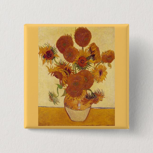 Solblommor i Vas (F454) Van Gogh Fine Art Knapp (Framsida)