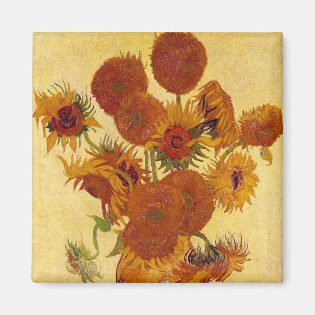 Solblommor i Vas (F454) Van Gogh Fine Art Magnet (Framsidan)