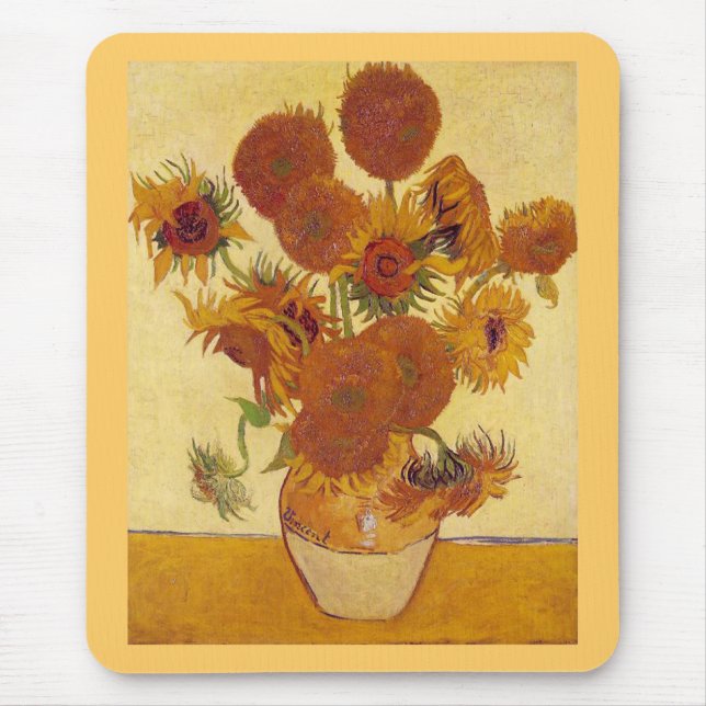 Solblommor i Vas (F454) Van Gogh Fine Art Musmatta (Framsidan)
