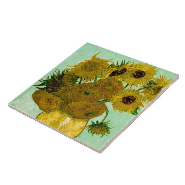 Solblommor i Vas (F456) Van Gogh Fine Art Kakelplatta (Sidan)