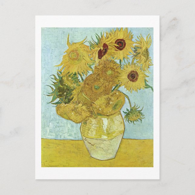 Solblommor i Vas (F456) Van Gogh Fine Art Vykort (Framsida)