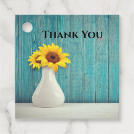 Solblommor i vas gåvor etiketter