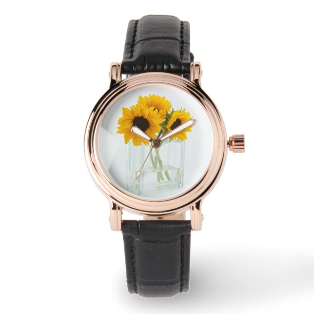 Solblommor i Vas-klockor Armbandsur (Framsida)
