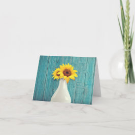 Solblommor i vas kort