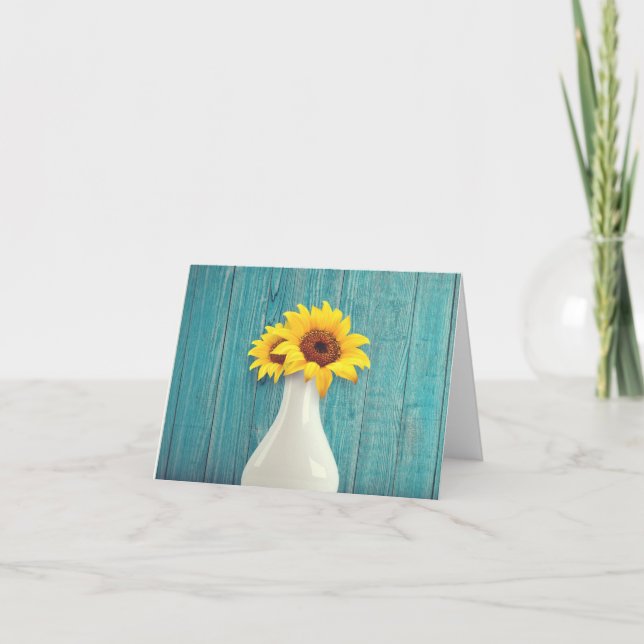 Solblommor i vas kort (Framsida)