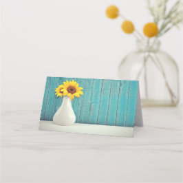 Solblommor i vas placeringskort