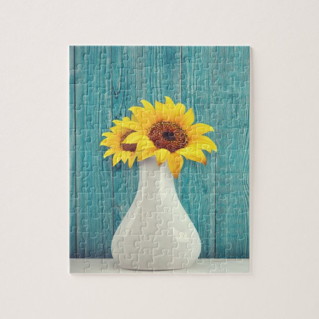 Solblommor i vas pussel (Vertikal)