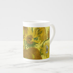 Solblommor i Vas Van Gogh Fine Art Benporslin Mugg