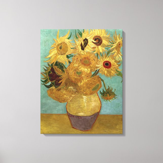 Solblommor i Vas Van Gogh Fine Art Canvastryck (Framsida)