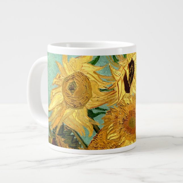Solblommor i Vas Van Gogh Fine Art Jumbo Mugg (Framsida vänster)