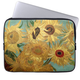 Solblommor i Vas Van Gogh Fine Art Laptop Sleeve