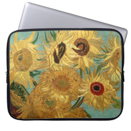 Solblommor i Vas Van Gogh Fine Art Laptop Sleeve