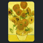 Solblommor i Vas Van Gogh Fine Art Magnet<br><div class="desc">Fortfarande Life: Vas med femton solblommor, Vincent van Gogh, Arles, augusti 1888. Vas med tolv solrosor är den fjärde versionen av den andra solrosserien av Vincent van Gogh, som målades i Arles under augusti 1888. Olja på arbetsyta, 93 x 73 cm. National Gallery, London. F 454, JH 1562 Vincent Willem...</div>