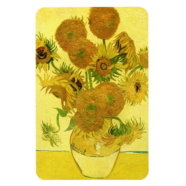 Solblommor i Vas Van Gogh Fine Art Magnet (Vertikal)