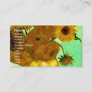 Solblommor i Vas Van Gogh Fine Art Visitkort