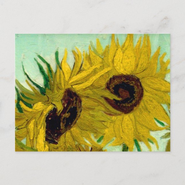 Solblommor i Vas Van Gogh Fine Art Vykort (Framsida)