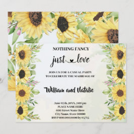 Solblommor Inget Finare bara Kärlek Elopement Inbjudningar