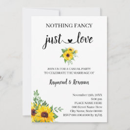 Solblommor Inget Finare bara Kärlek Elopement Inbjudningar