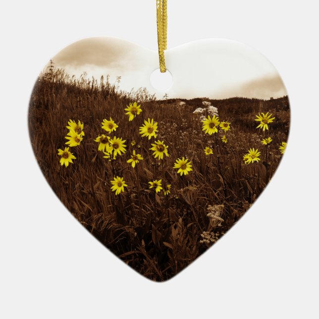 Solblommor Julgransprydnad Keramik (Framsidan)