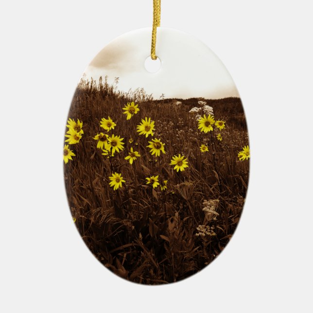 Solblommor Julgransprydnad Keramik (Framsidan)