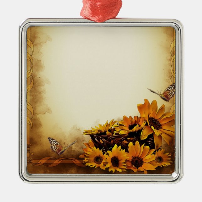 Solblommor Julgransprydnad Metall (Framsidan)