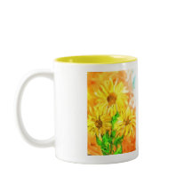 Solblommor, kaffe Mugg