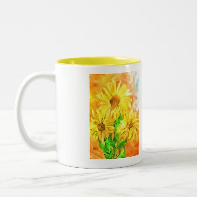 Solblommor, kaffe Mugg (Vänster)