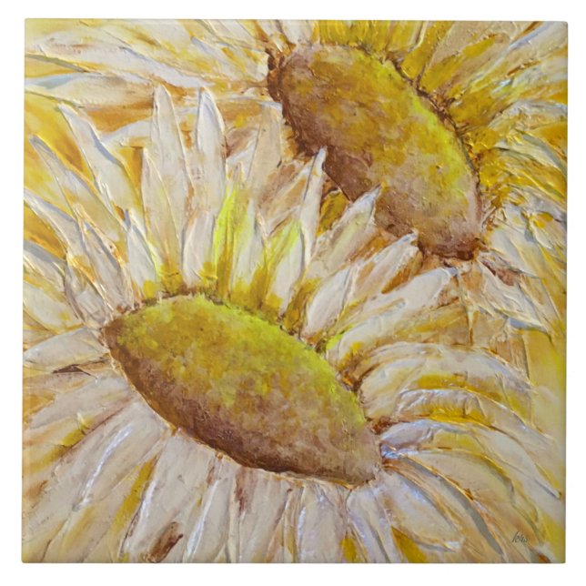 Solblommor Kakelplatta (Framsidan)