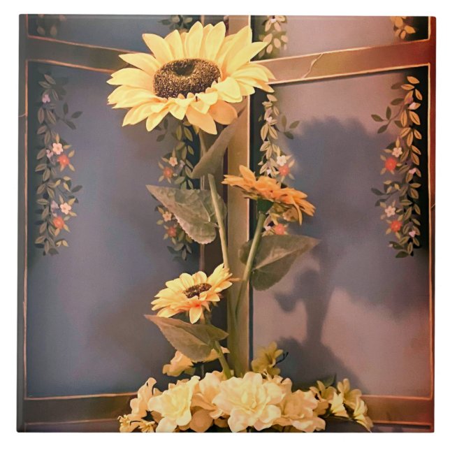 Solblommor Kakelplatta (Framsidan)