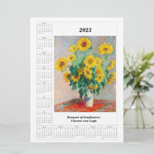 Solblommor Kalender för 2023 Vincent van Gogh