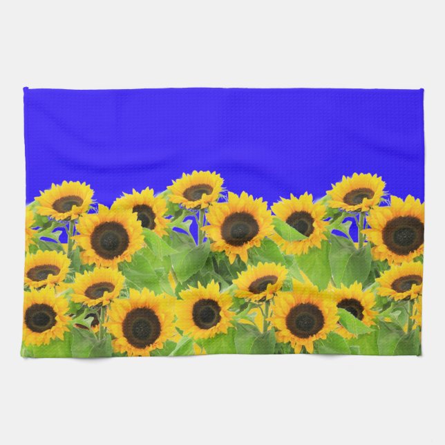 Solblommor Kitchen Towel Ukraina Flagga Färg Kökshandduk (Horisontell)