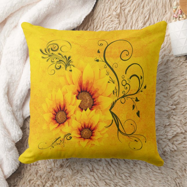 Solblommor Kudde (Filt)