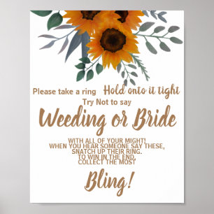 Solblommor Lägg en Ring på Möhippans spelmärke Poster