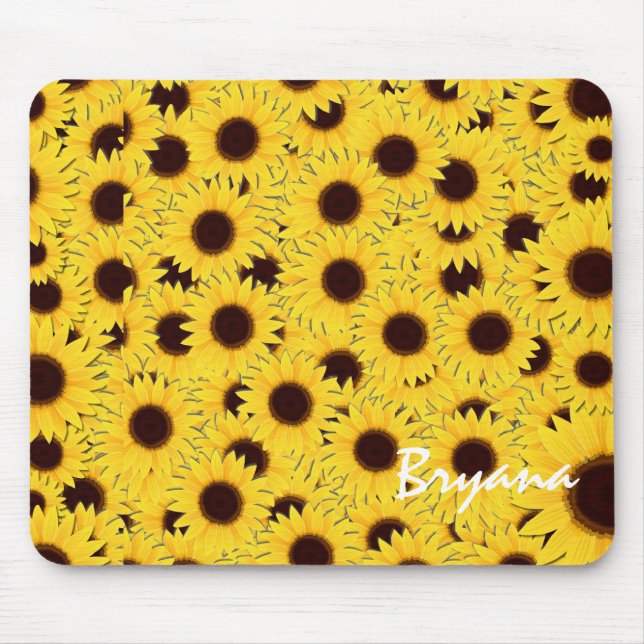 Solblommor Land Blommigt Dator Mouse Pad Musmatta (Framsidan)