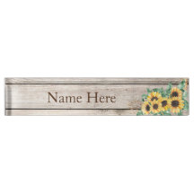 Solblommor Land Western Desk Namn Plate