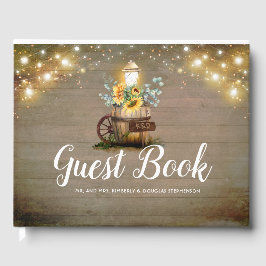 Solblommor Lantern Rustic Land Fall Wedding Gästböcker