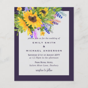 Solblommor Lavender F;oralt Bröllop Lila Gult