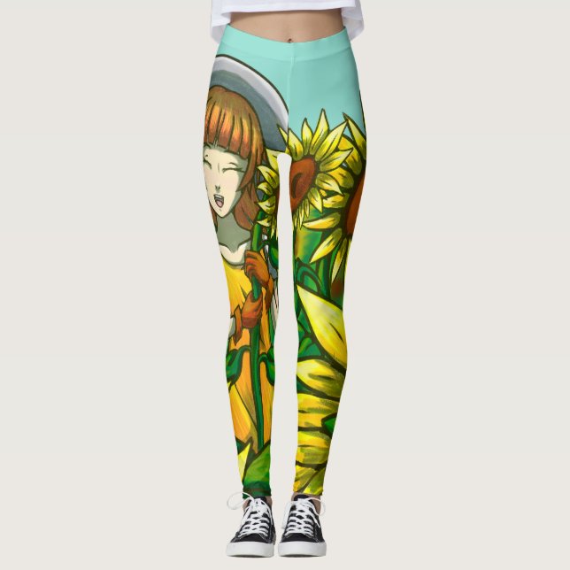 Solblommor Leggings (Framsida)