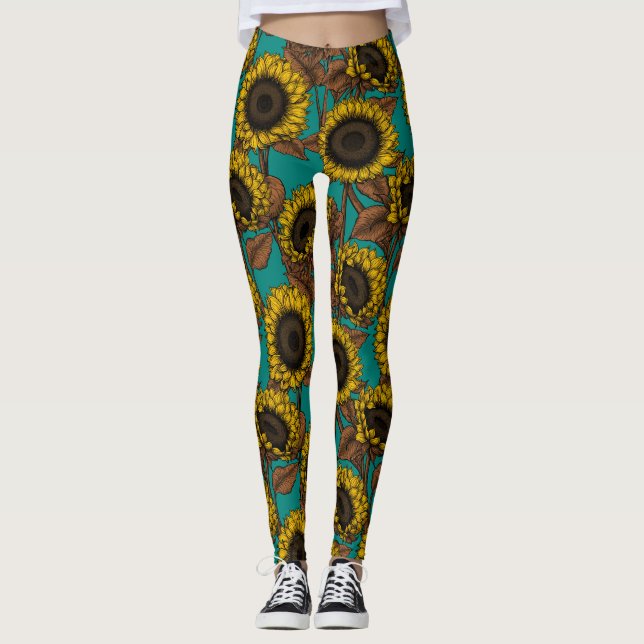 Solblommor Leggings (Framsida)