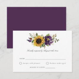 Solblommor Lila Violet Flowers Bröllop OSA Inbjudningar