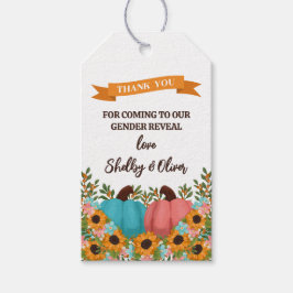 Solblommor Little Pumpkin Gender Reveal Tack Presentetikett