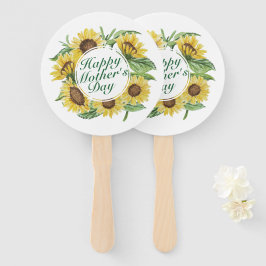 Solblommor Lycklig Mors dag Blommigt Hand Fläkt