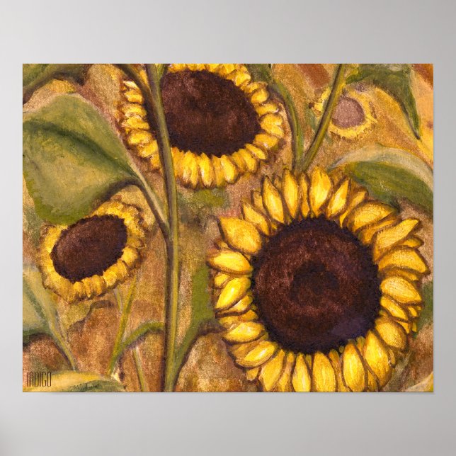 Solblommor Målar kanadensiska liggande utskrifter Poster (Framsidan)