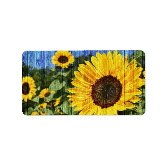 Solblommor, målat stängsel adressetikett (Framsidan)