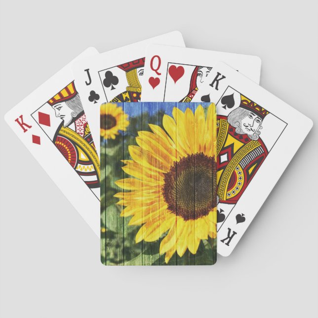 Solblommor, målat stängsel casinokort (Baksidan)