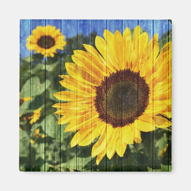 Solblommor, målat stängsel magnet (Framsidan)