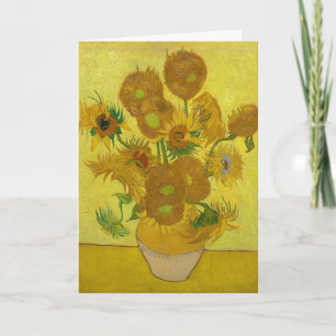 Solblommor med Van Gogh Painting Art Card Kort