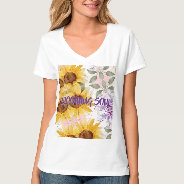 Solblommor Mix Design T Shirt (Framsida)